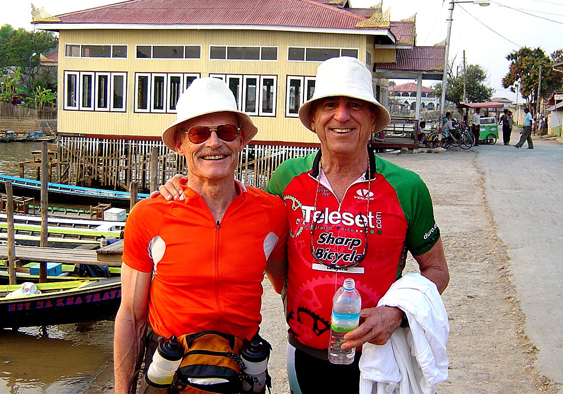 Cyclists at Inle Lake, Myanmar