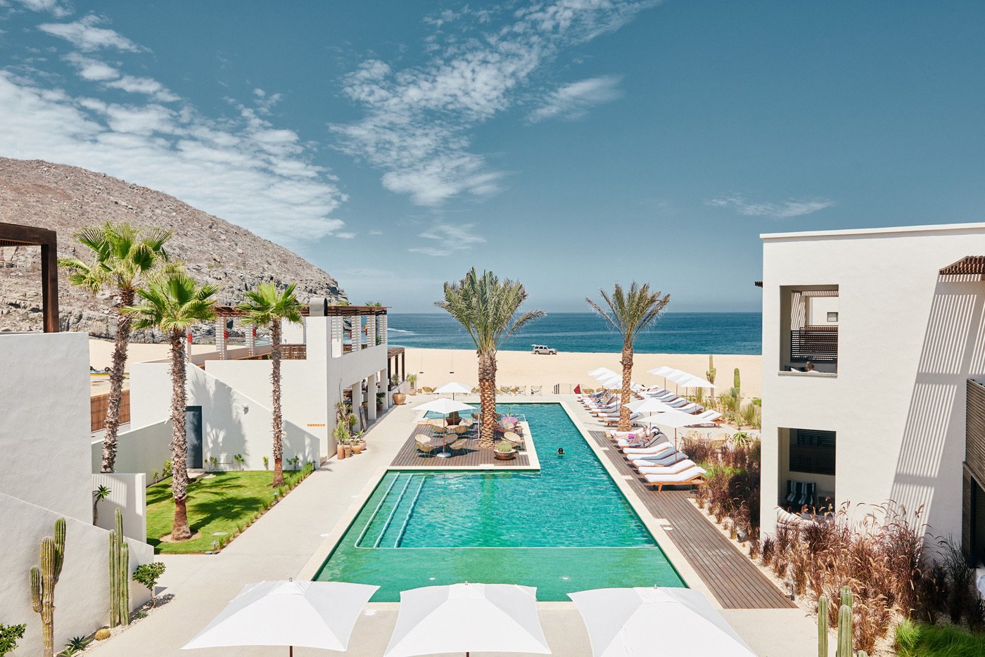 Mexico bicycle tour, Pool at Hotel San Cristobol Todos Santos